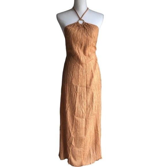 Savannah Morrow The Label Lana Dress Maxi Sandstone Silk Bamboo NWT - Picture 10 of 14
